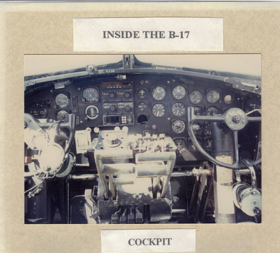 Photograph of B17 cockpit from exhibition B17