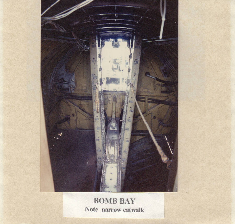Photograph of empty bomb bay in a exhibition B17
