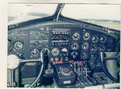 Photographs of pilots controls in exhibition B17