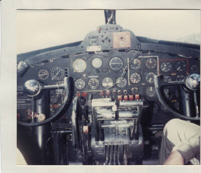 Photographs of pilots controls in exhibition B17