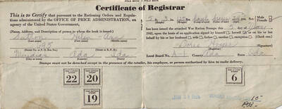 Scan of War Ration Stamps from WWII.