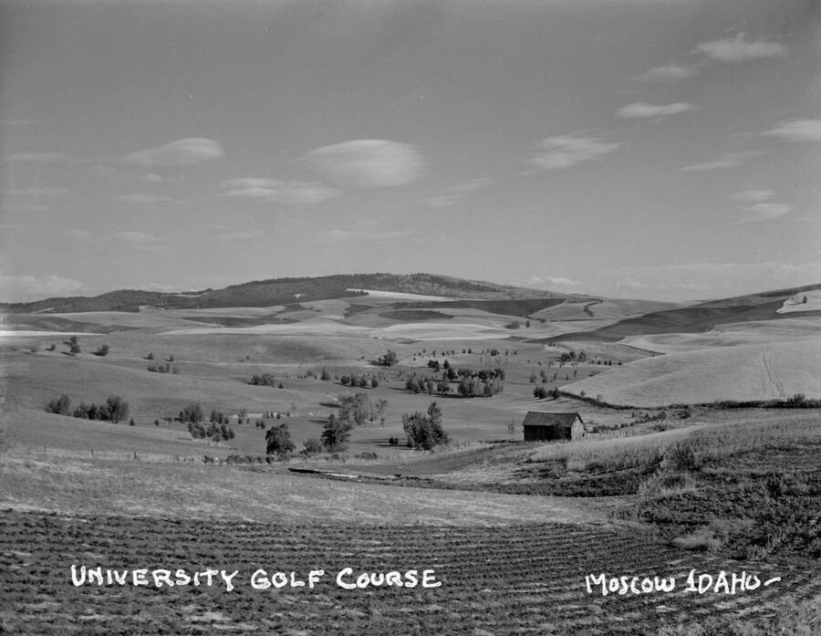 1950 photograph of the Golf Course. Barn in background. [PG1_110-07]