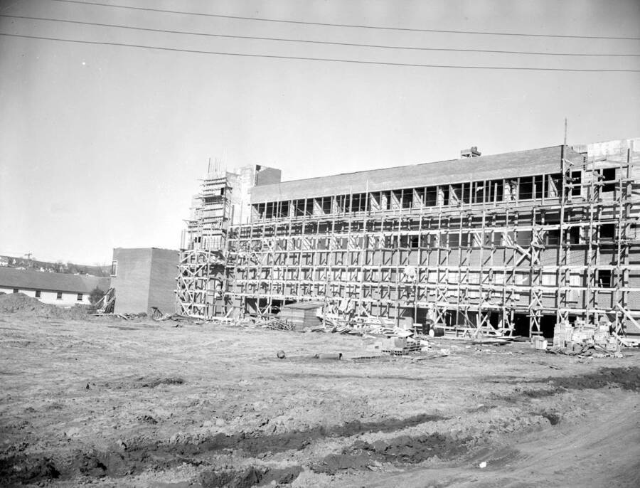 January 28, 1950 photograph of the Agricultural Science Building under construction. [PG1_111-22a]