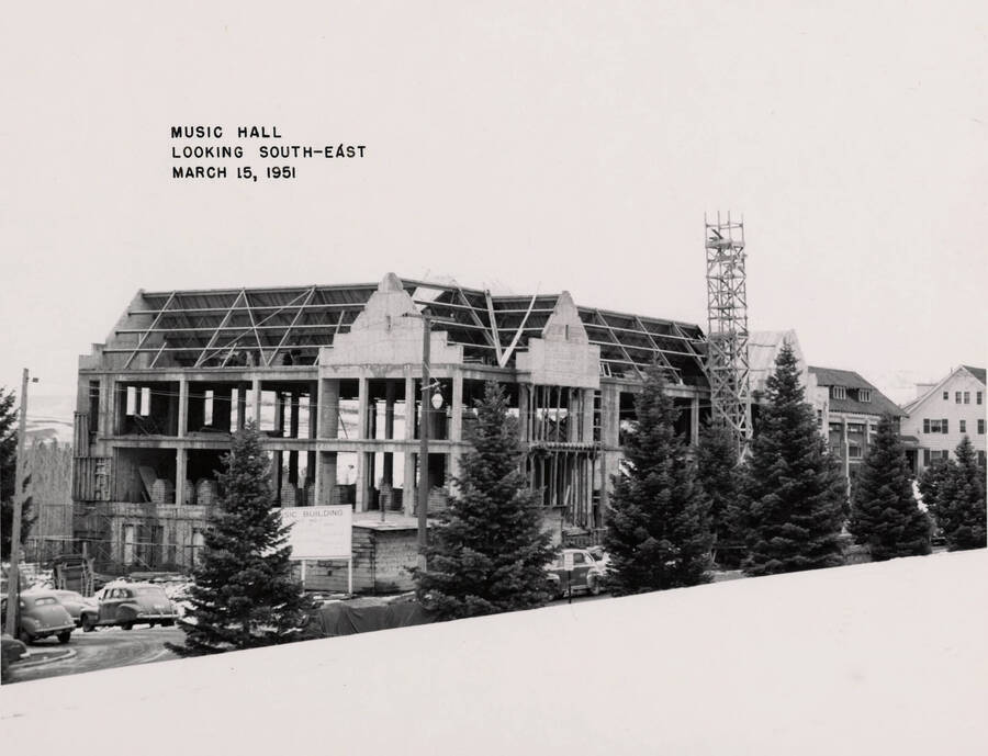 Music Building, University of Idaho. Construction. [117-23a]