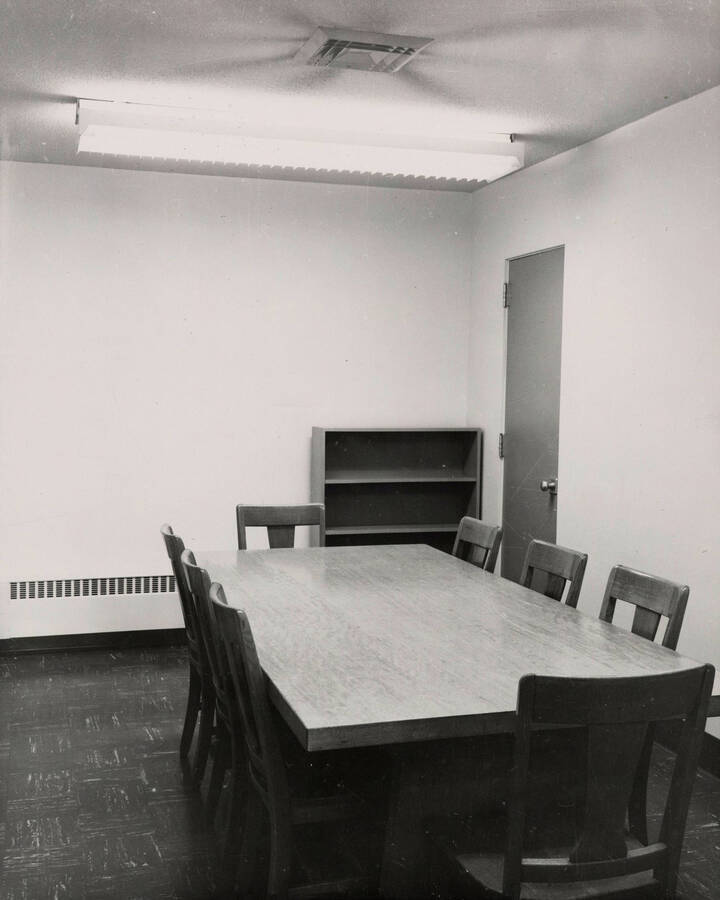 1957 photograph of the Library. Small conference room. [PG1_122-037]