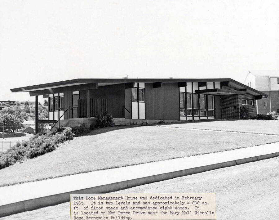1965 photograph of the Home Management House. Donor: Publications Dept. [PG1_153-01]