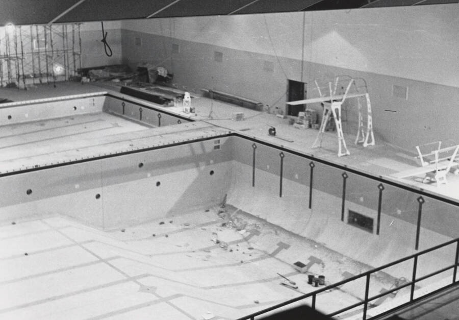 1970 photograph of the Swim Center under construction. [PG1_166-02]