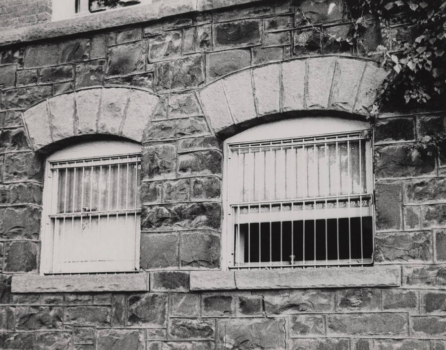 1975 photograph of Art and Architecture South. View of basement window detail. Donor: Karl Roenke. [PG1_167-08]