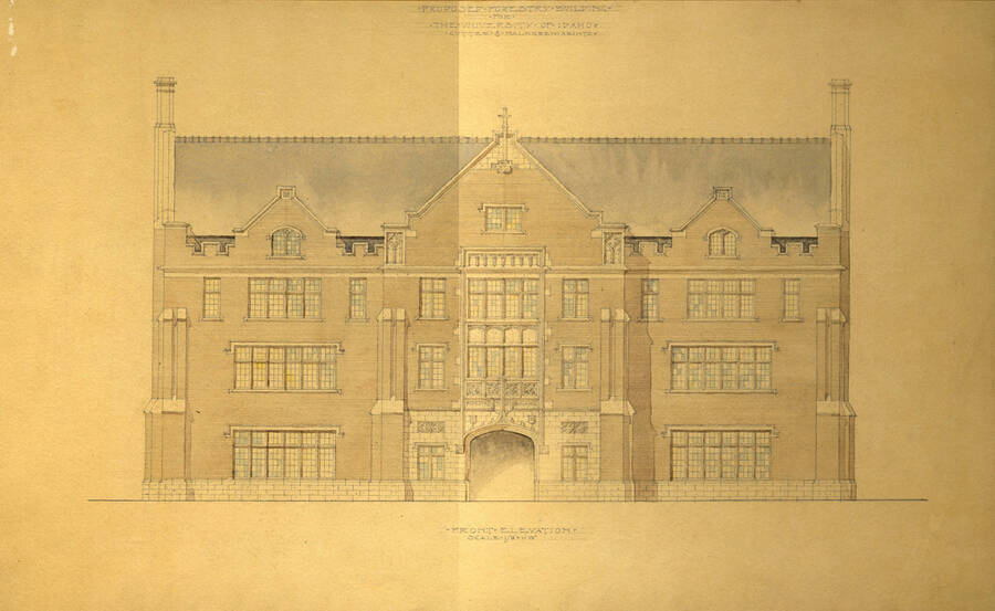 Forestry Building (Proposed), University of Idaho. Architect's drawing. [173-1]
