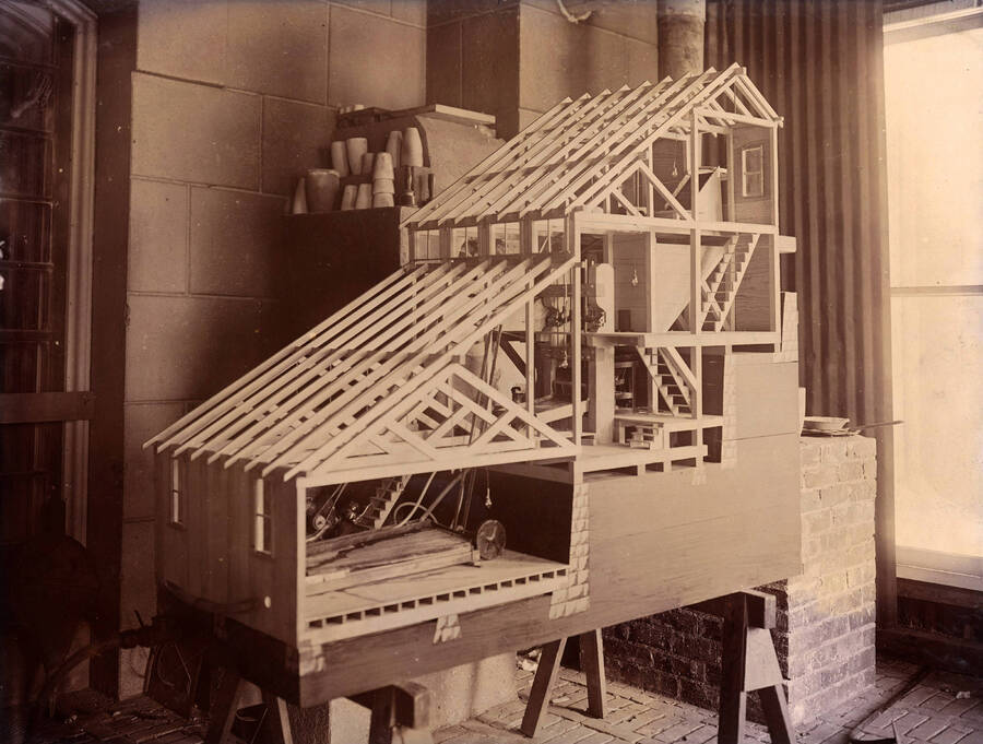 College of Mines. University of Idaho. Model of stamp and concentrate mill. [223-7]