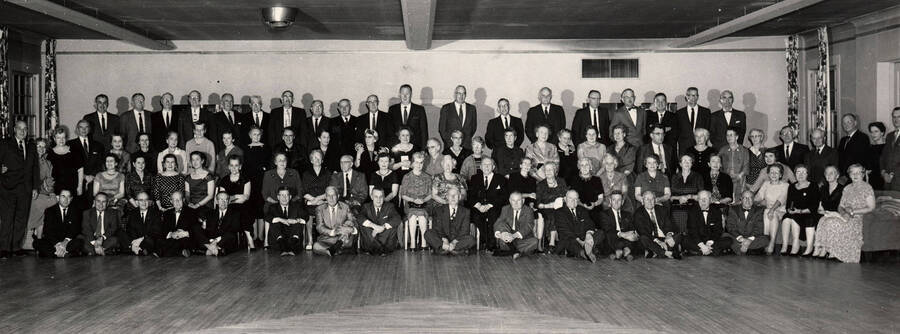 A gathering of Extension Service representatives? C.O Youngstrom standing in back, fourth from right. [237-17]