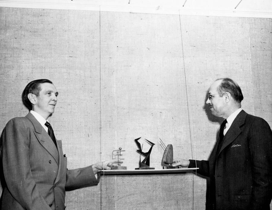 1951 photograph of Art and Architecture. Ted Prichard and Walter A. Taylor. [PG1_241-01]