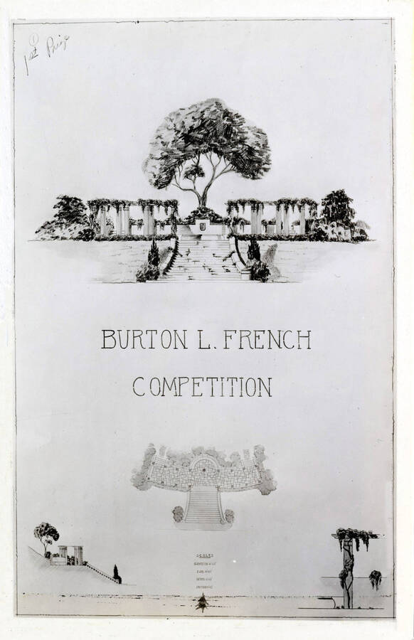 Art and Architecture. University of Idaho. First prize entry in the Burton L. French competition for the design of the Memorial Steps, won by Jedd Jones. [241-47a]