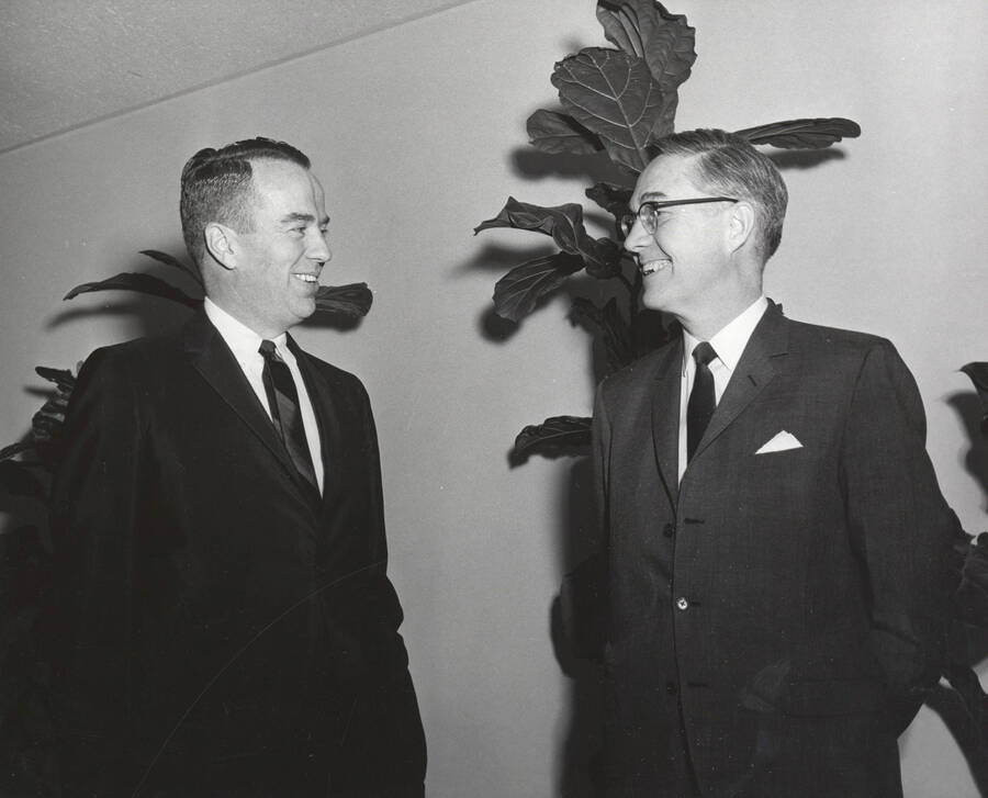 1964 photograph of 75th Anniversary. James Roper and Dr. Lawrence Chamberlain. [PG1_246-12]