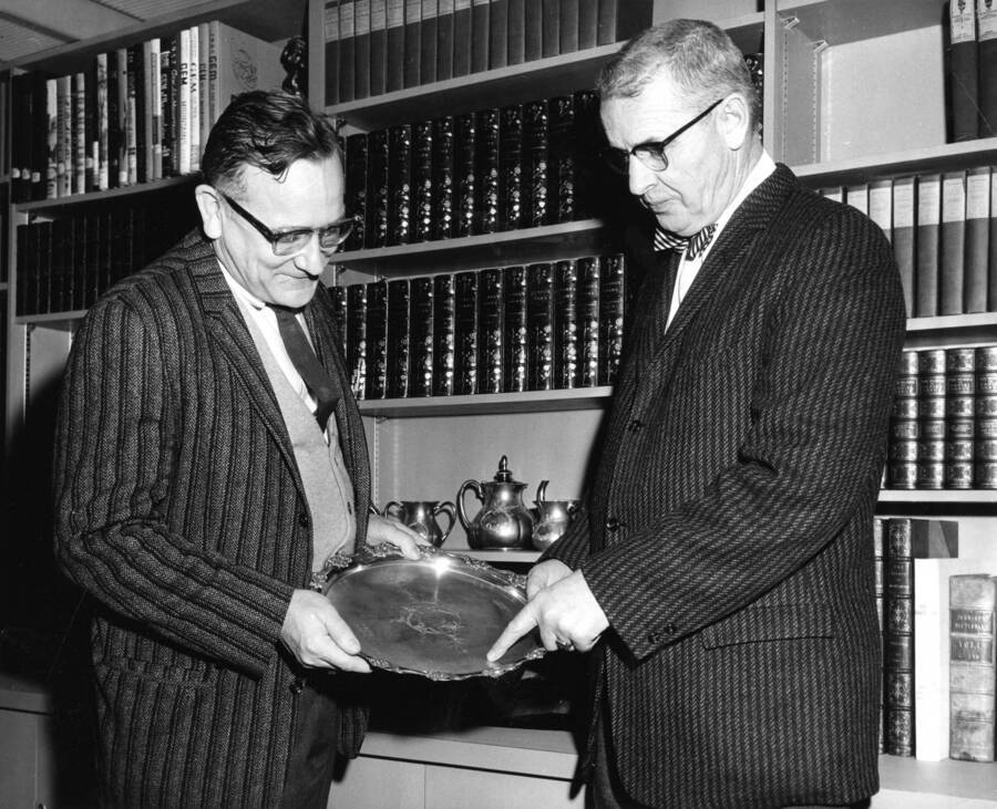 1962 photograph of Gifts. l-r: Charles A. Webbert, Jim Lyle. [PG1_400-45]