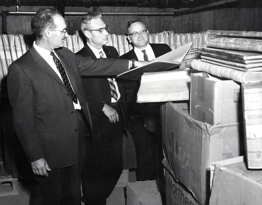 1962 photograph of Gifts. l-r: Siegfried Rolland, George Williams, and Charles Webbert. [PG1_400-07]