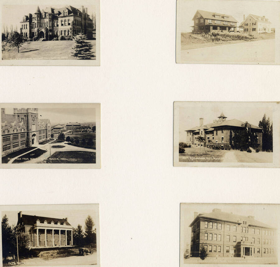 1930 photograph of University of Idaho campus. Collage depicting campus buildings. [PG1_005-03]