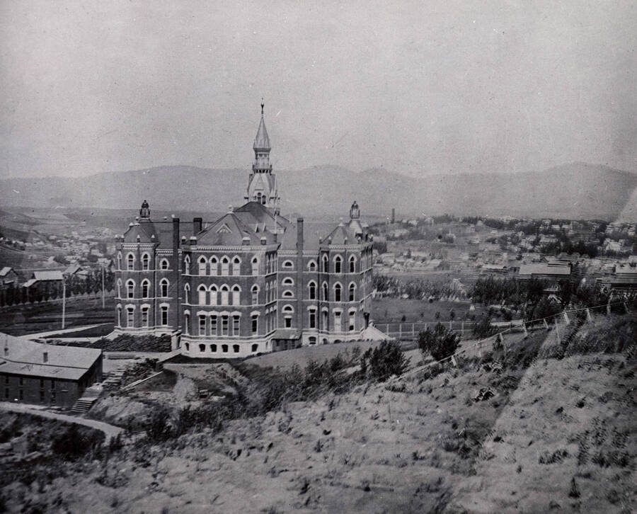 Administration Building, University of Idaho (1892-1906) from top of hill. [51-10]