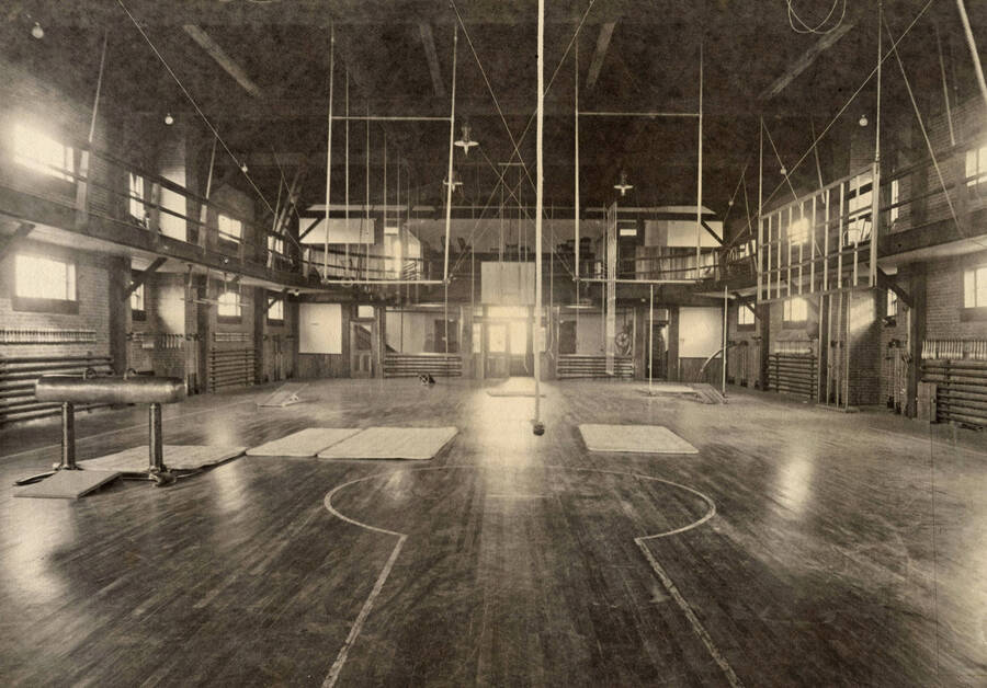 1907 photograph of Gymnasium. View of the interior. [PG1_54-05]