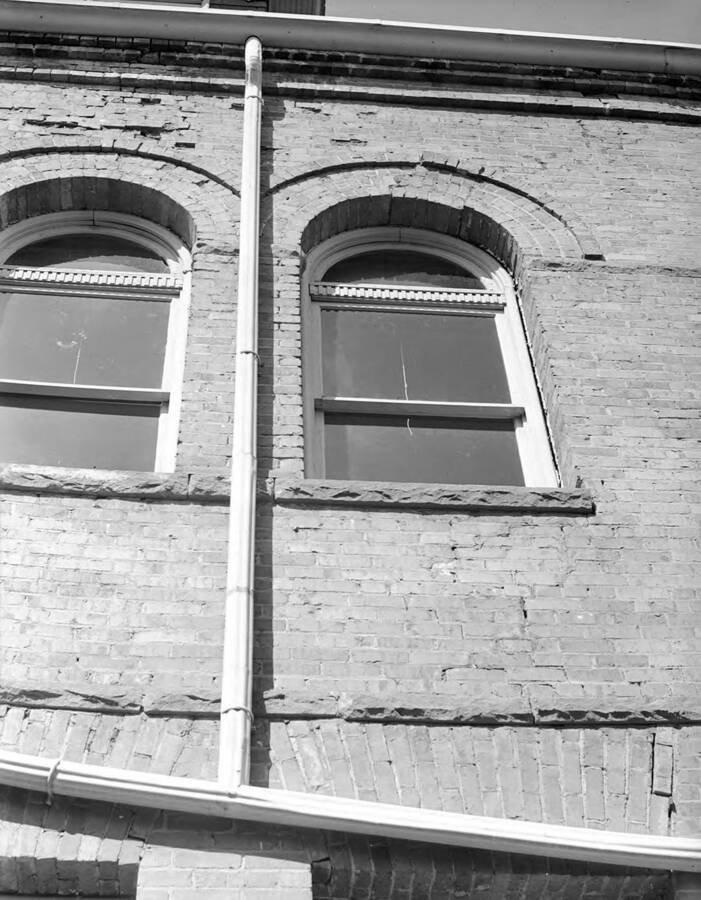 1950 photograph of Engineering Building. View of window detail. [PG1_56-40a]