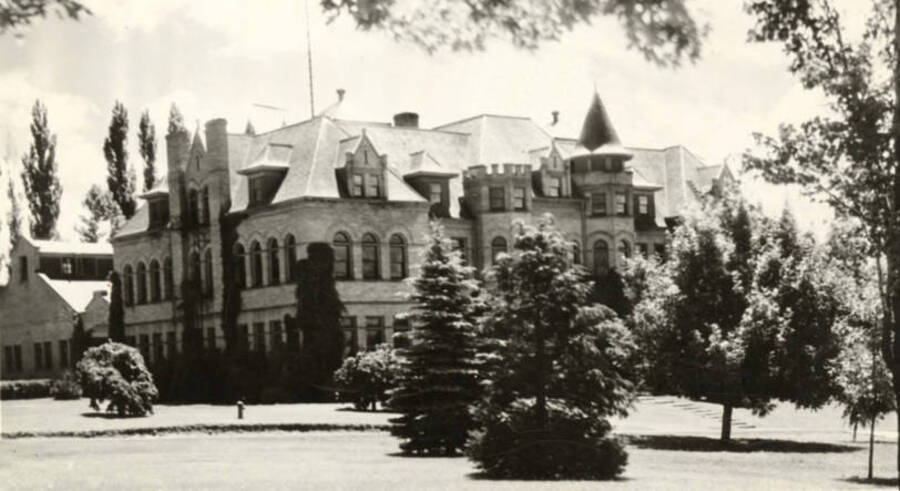 1925 photograph of Engineering Building. View from the Administration lawn. [PG1_56-47]