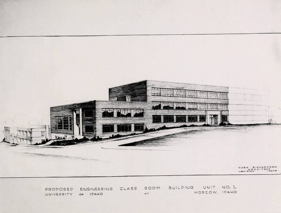 Engineering Classroom Building, University of Idaho architect's drawing. [57-2]