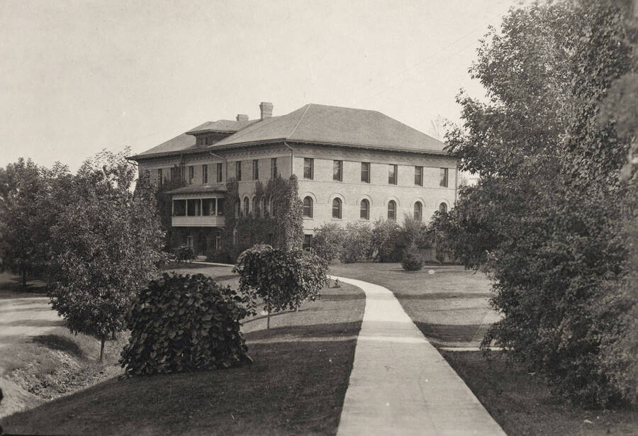 1928 photograph of Ridenbaugh Hall. View from the northwest. [PG1_58-03]