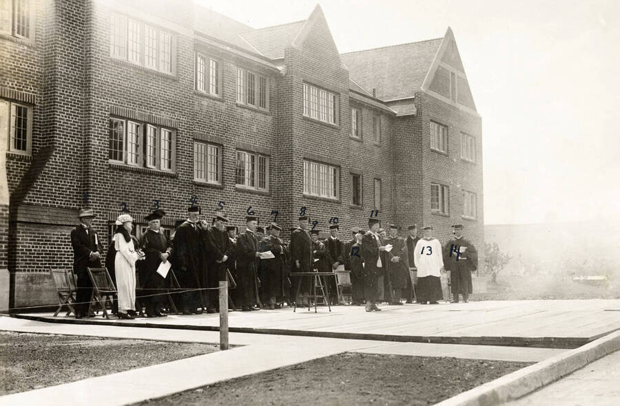 1923-06-11 photograph of Forney Hall. View of the dignitaries. [PG1_60-13]