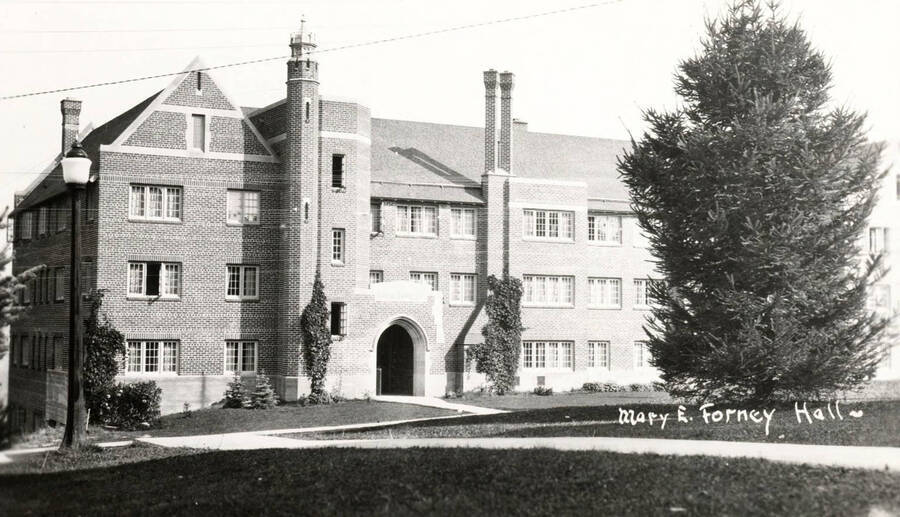 1927 photograph of Forney Hall. View from Blake Avenue. [PG1_60-14]