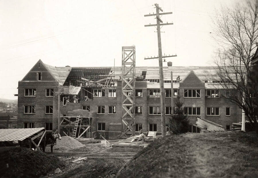 1923 photograph of Forney Hall. View of construction. [PG1_60-03]