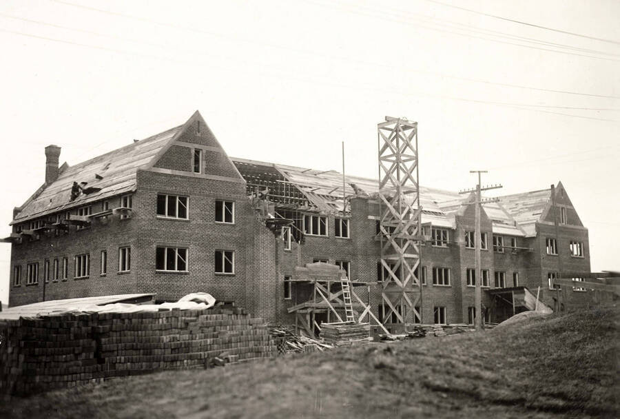 1923 photograph of Forney Hall. View of construction. [PG1_60-04]