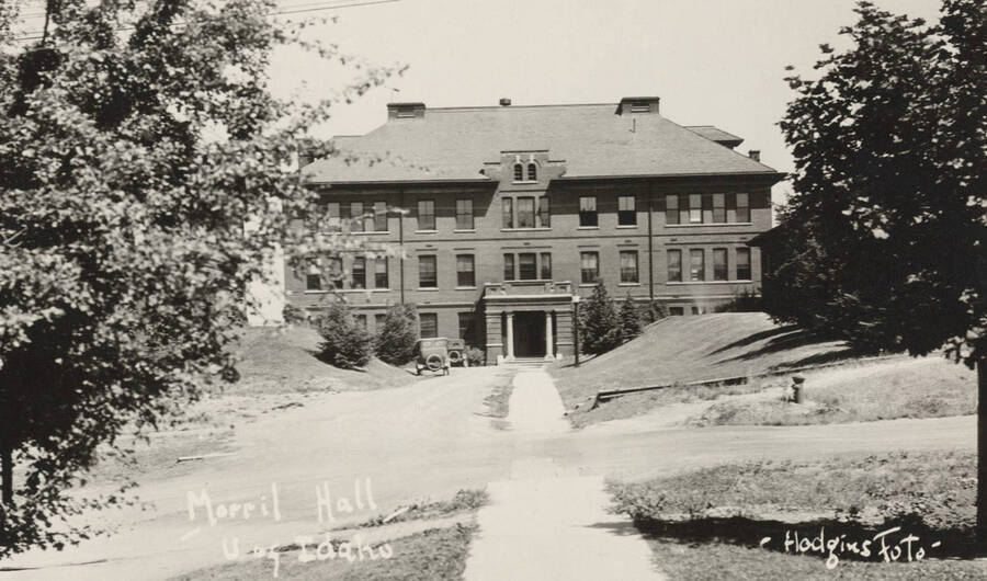1910 photograph of Morrill Hall. View from Pine Street. [PG1_66-04a]