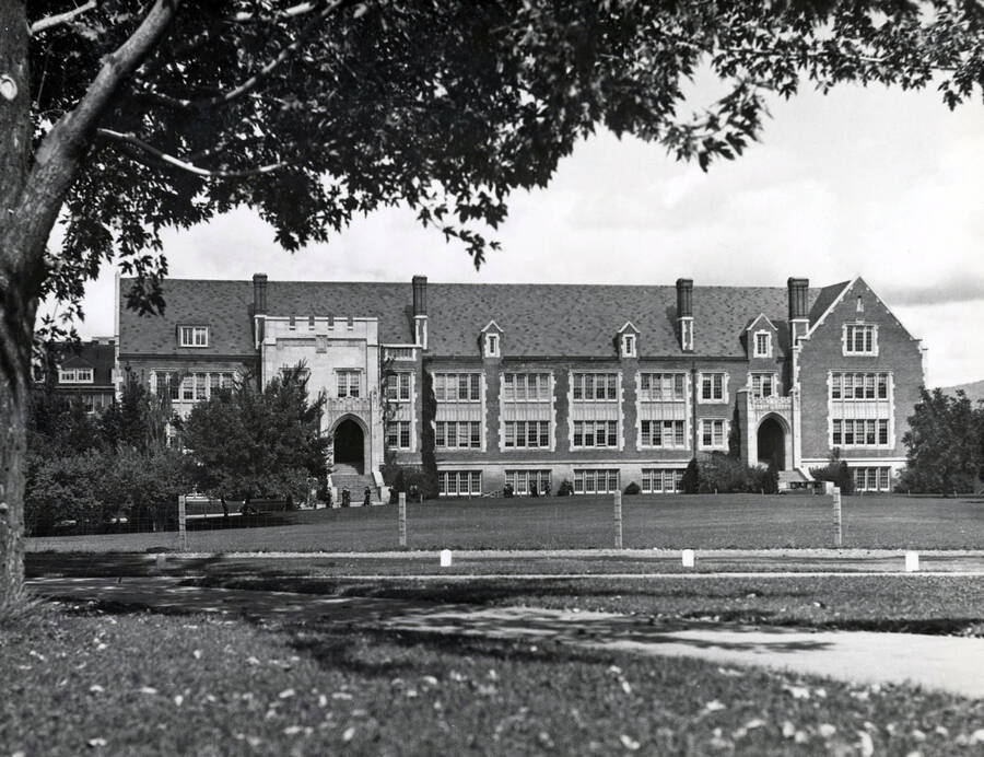 1930 photograph of Science Hall Renamed Life Sciences Building in 1964. View from the Administration lawn. [PG1_067-28]