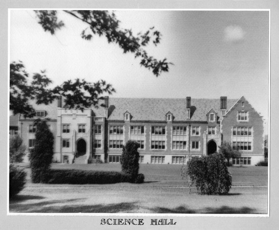 1930 photograph of Science Hall Renamed Life Sciences Building in 1964. View from the Administration lawn. [PG1_067-42]