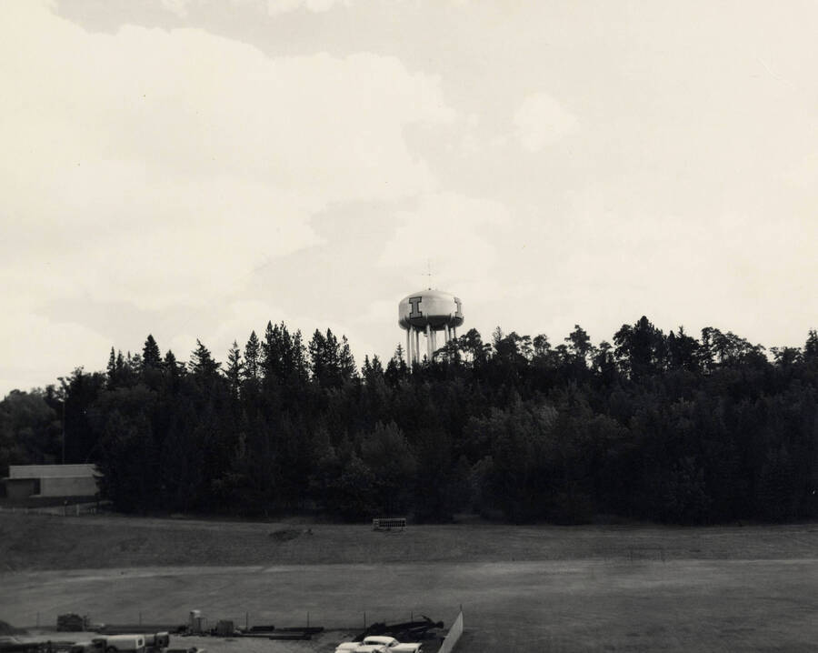 1955 photograph of I Tank. View of the baseball scoreboard. PG1_089-05]