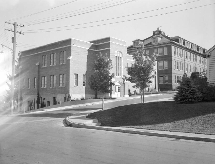 1945 photograph of Dairy Science Building. View looking northeast. [PG1_092-17]