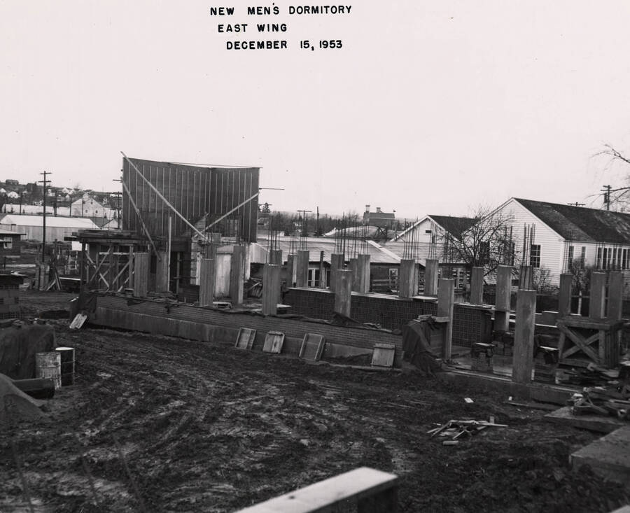 December 15, 1953 photograph of Gault Hall under construction. [PG1_095-12b]