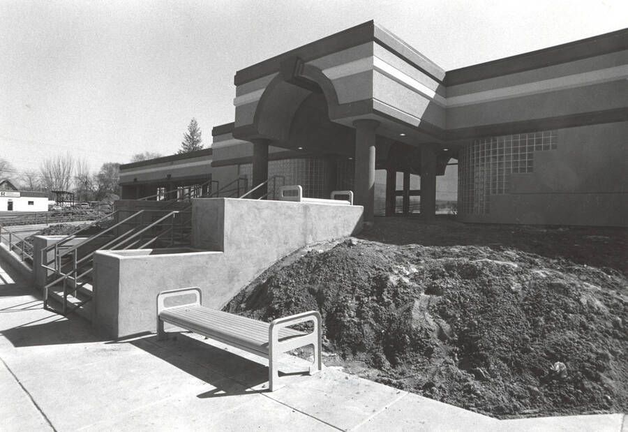 1990 photograph of the Business Technology Incubator. Exterior view of entrance. [PG1_099-17b]