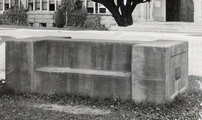 1950 photograph of the I Bench. Administration Building in background.