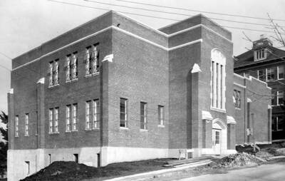 1943 photograph of the Dairy Science Building. Morill Hall in background.