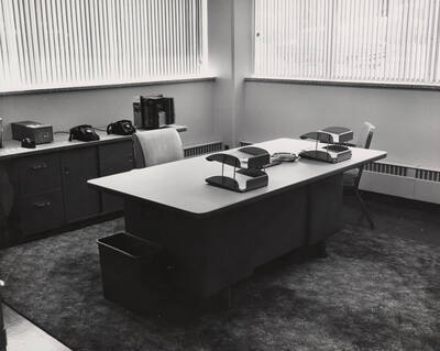 1957 photograph of the Library. Office of librarian.
