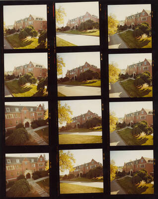 1978 photograph of the Home Economics Building. Print with 12 images on three strips. Donor: Home Economics.