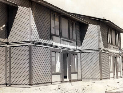 1970 photograph of the South Hill Terrace Apartments under construction.