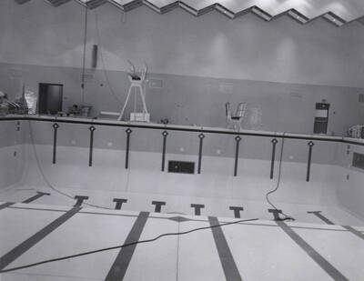1970 photograph of the Swim Center under construction.