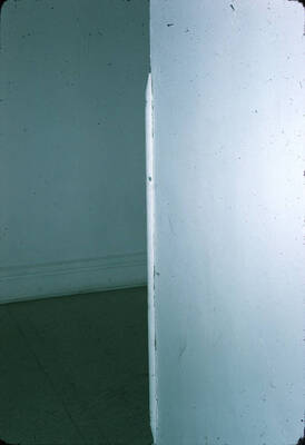 1975 photograph of Art and Architecture South during renovation. Detail of crown molding. Donor: Karl Roenke and Robert Weaver, 1976.