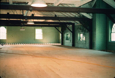 1975 photograph of Art and Architecture South during renovation. Construction on second floor. Donor: Karl Roenke and Robert Weaver, 1976.