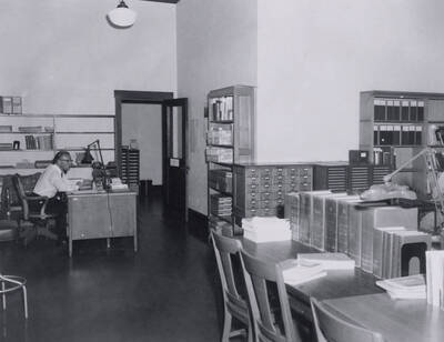 1957 photograph of the Library. Office of technical services.