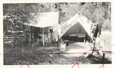 1923 photograph of College of Forestry. Foresters' field camp.