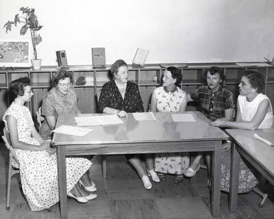 1950 photograph of Home Economics. Home Economic staff. Donor: Publications Dept.