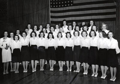 1942-05-08 photograph of Music Department. Kappa Kappa Gamma sorority, winners of the songfest.